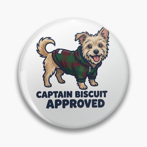 Item preview, Captain Biscuit Approved - Official Morkie Seal (Hearthside Flannel Edition) designed and sold by HearthsideMC.