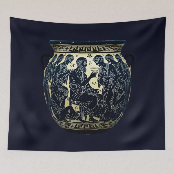 Item preview, The Death of Socrates - Ancient Greek Black Figure Pottery designed and sold by Dakson Design - Fantasy Art.