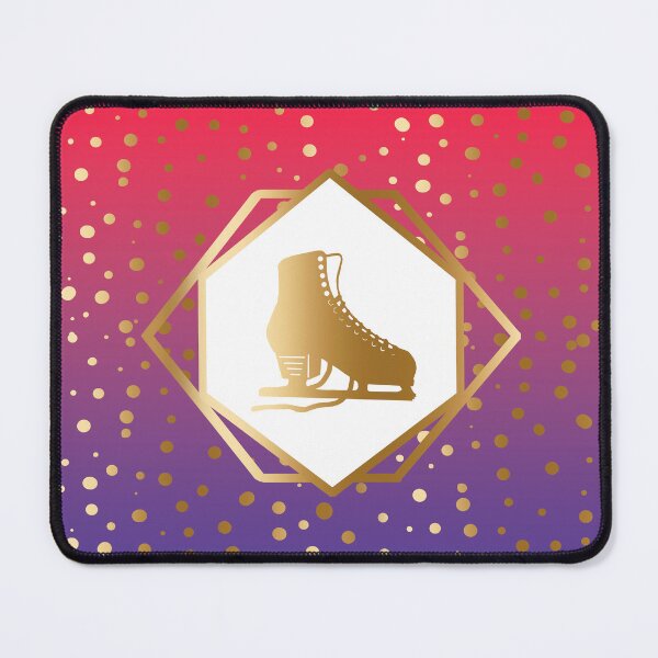 Item preview, Gold Figure Skate with Gold Dots on Magenta to Purple Gradient designed and sold by PD-Skating.
