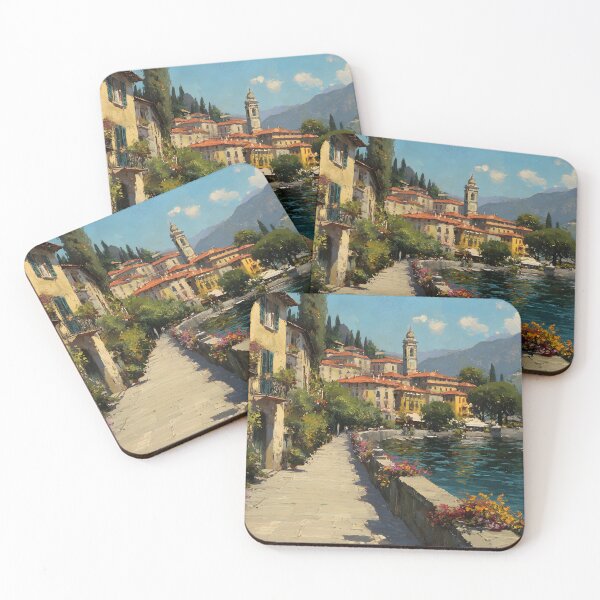 Item preview, Sunlit Promenade Along Lake Como Waterfront designed and sold by daila70.