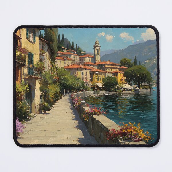 Item preview, Sunlit Promenade Along Lake Como Waterfront designed and sold by daila70.