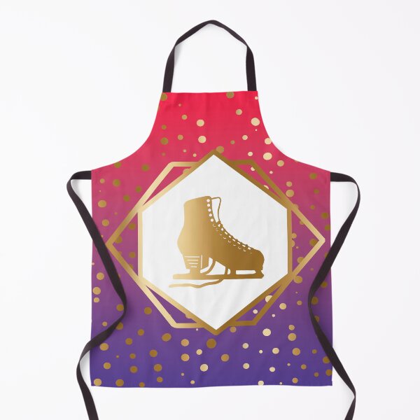 Item preview, Gold Figure Skate with Gold Dots on Magenta to Purple Gradient designed and sold by PD-Skating.