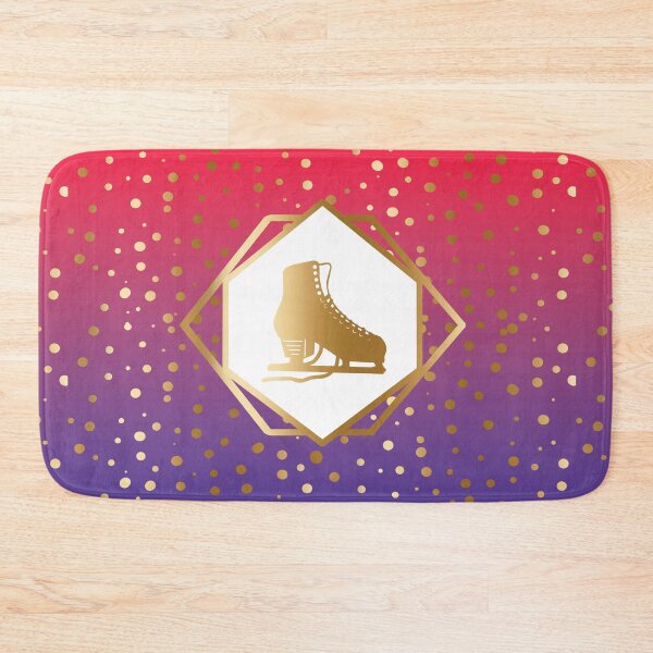 Item preview, Gold Figure Skate with Gold Dots on Magenta to Purple Gradient designed and sold by PD-Skating.
