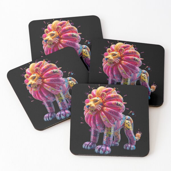 Item preview, Neon Graffiti Balloon Lion – Vibrant Street Art Pop Art Creature designed and sold by PLUSHIWORLDtm.