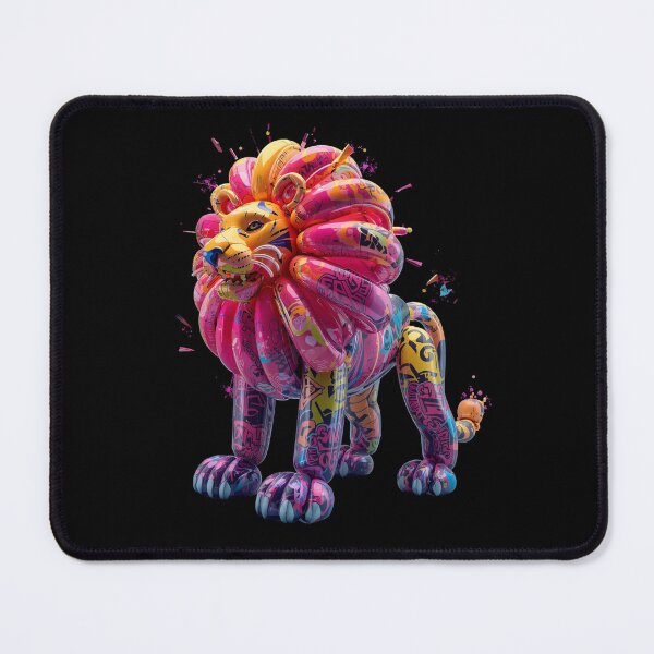 Item preview, Neon Graffiti Balloon Lion – Vibrant Street Art Pop Art Creature designed and sold by PLUSHIWORLDtm.