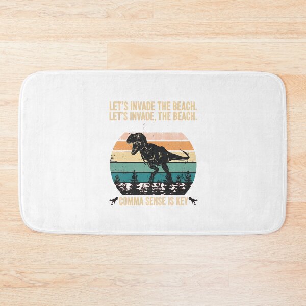 Item preview, T-Rex Beach Invasion Funny Comma Sense designed and sold by AbcDigs Studio.