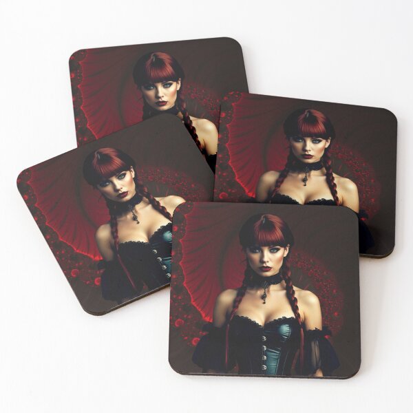 Item preview, gothic flame maiden – dark red energy – mystic beauty art designed and sold by Traumrausch.