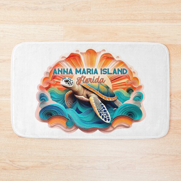 Item preview, Anna Maria Island Florida Retro Turtle Waves & Sunset designed and sold by Mandeville Photography.