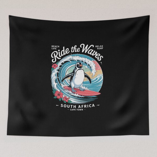 Item preview, Penguin Surfing Waves South Africa Cape Cod Surfs Up Fun  designed and sold by namibambam.