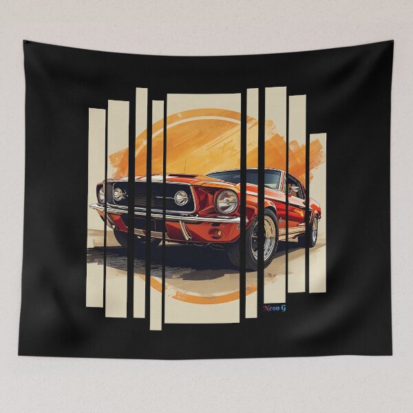Item preview, For Mustan Fastbac 1967, retro illustration 4 designed and sold by Neon G.