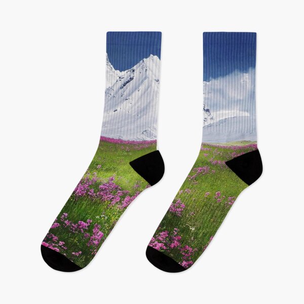 Item preview, Pink Flowers Near Mountain Covered by Snow designed and sold by Ataqhin.