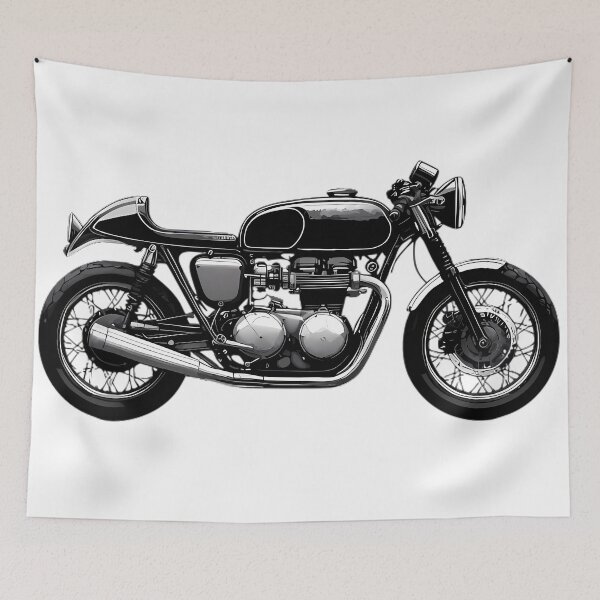 Item preview, Classic Cafe Racer Vintage Motorcycle Illustration designed and sold by DrawDrip.