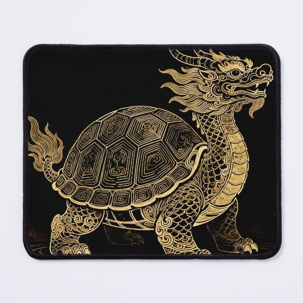 Item preview, Divine Golden Dragon Turtle Longgui Black Art designed and sold by zzz888.