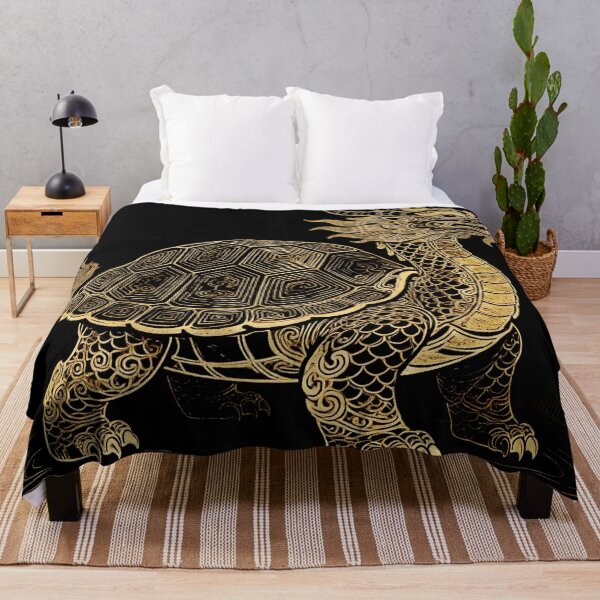 Item preview, Divine Golden Dragon Turtle Longgui Black Art designed and sold by zzz888.