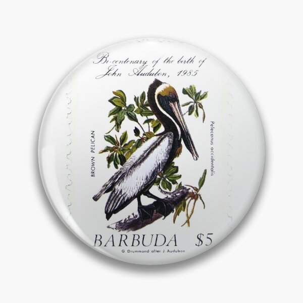 Item preview, Vintage Barbuda Brown Pelican Bird Postage Stamp designed and sold by red-amber65.
