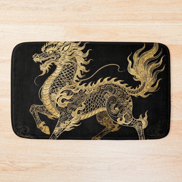 Item preview, Majestic Golden Qilin Prancing Mythical Beast designed and sold by zzz888.