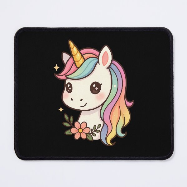 Item preview, Kawaii Pastel Rainbow Unicorn – Cute Glossy Horn Artwork designed and sold by DreamiCanvas.