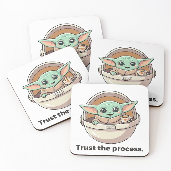 Item preview, Trust the Process – Cute Baby Yoda Positive Quote Illustration designed and sold by JaaGo PopLab.