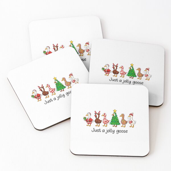 Item preview, Just a Jolly Goose Flock — Cute Christmas Holiday Bird Lineup designed and sold by Colorful-Garden.