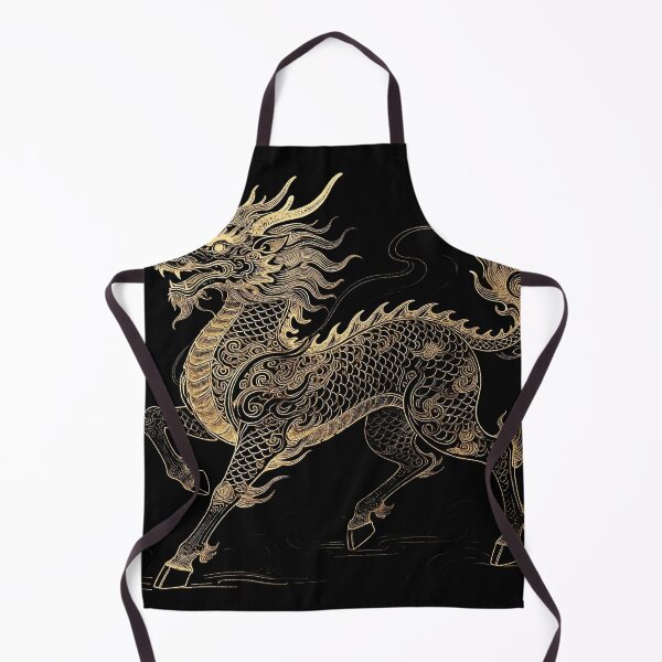 Item preview, Majestic Golden Qilin Prancing Black Art designed and sold by zzz888.