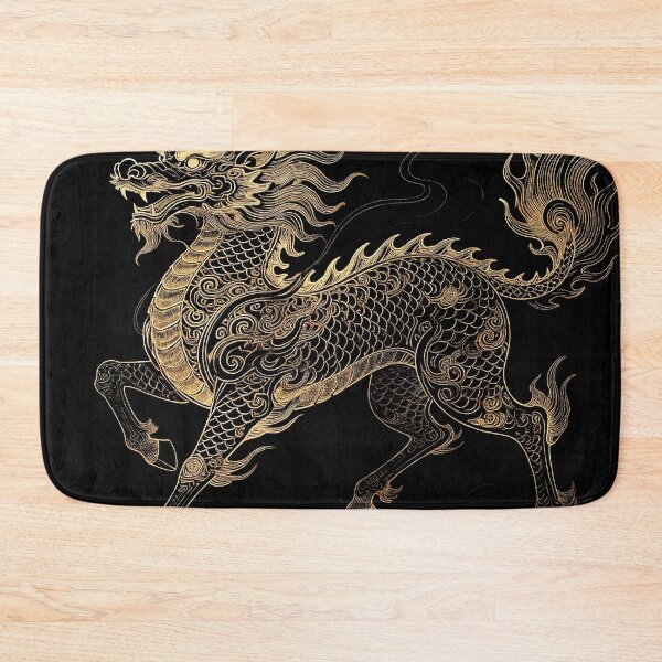 Item preview, Majestic Golden Qilin Prancing Black Art designed and sold by zzz888.