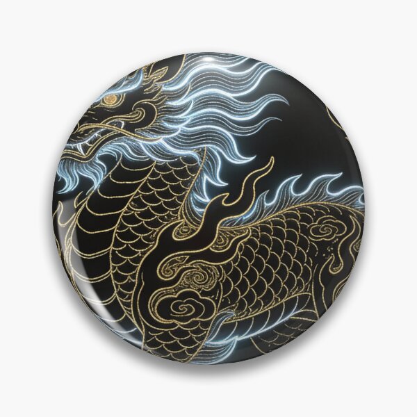 Item preview, Majestic Glowing Blue and Gold Qilin Mythical Beast designed and sold by zzz888.
