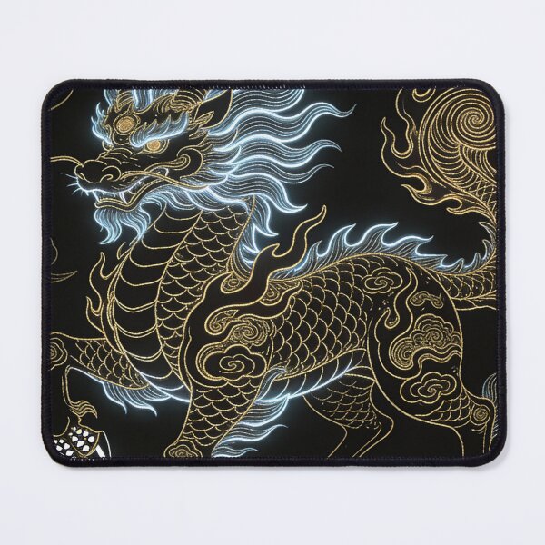Item preview, Majestic Glowing Blue and Gold Qilin Mythical Beast designed and sold by zzz888.