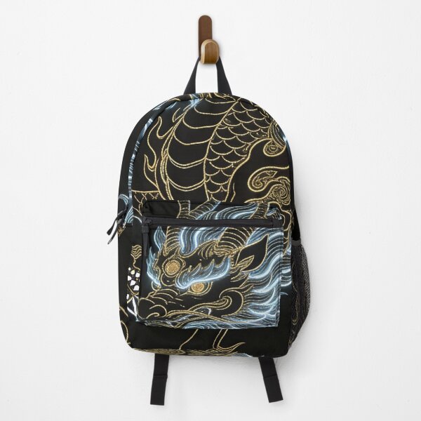 Item preview, Majestic Glowing Blue and Gold Qilin Mythical Beast designed and sold by zzz888.