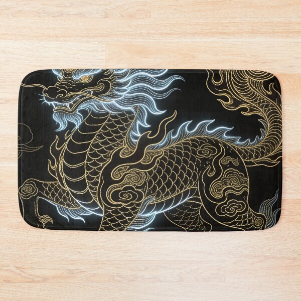 Item preview, Majestic Glowing Blue and Gold Qilin Mythical Beast designed and sold by zzz888.