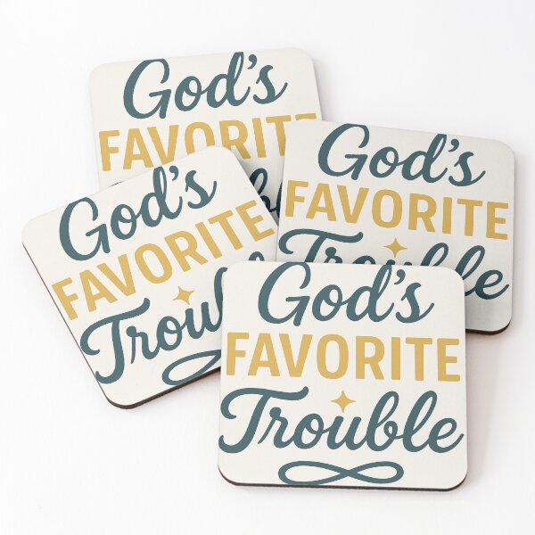Item preview, God's Favorite Trouble Funny Christian Quote Design designed and sold by DezzaNique Creatives.