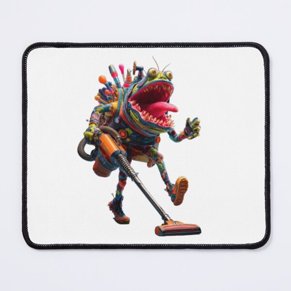 Item preview, Cartoon Monster with Vacuum Cleaner designed and sold by AlexLineArt.