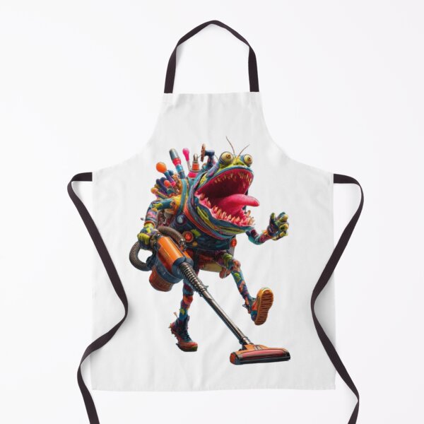 Item preview, Cartoon Monster with Vacuum Cleaner designed and sold by AlexLineArt.