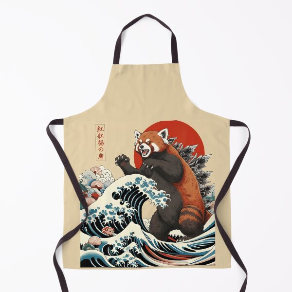 Item preview, Kaiju Red Panda Ukiyo-e Great Wave Mashup designed and sold by AbcDigs Studio.
