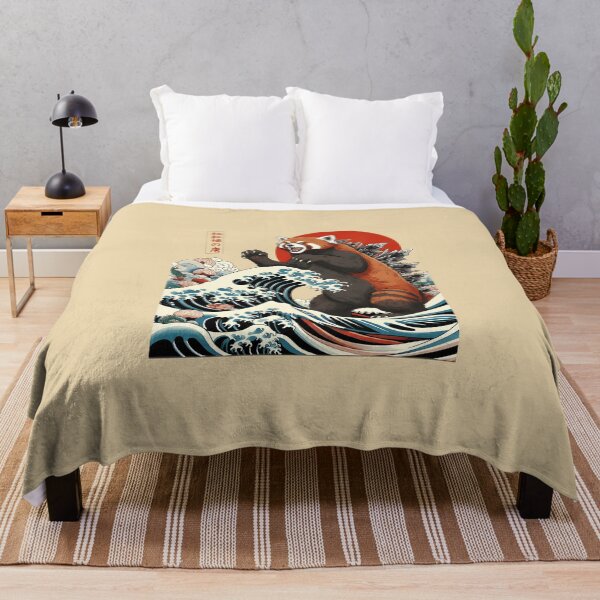 Item preview, Kaiju Red Panda Ukiyo-e Great Wave Mashup designed and sold by AbcDigs Studio.
