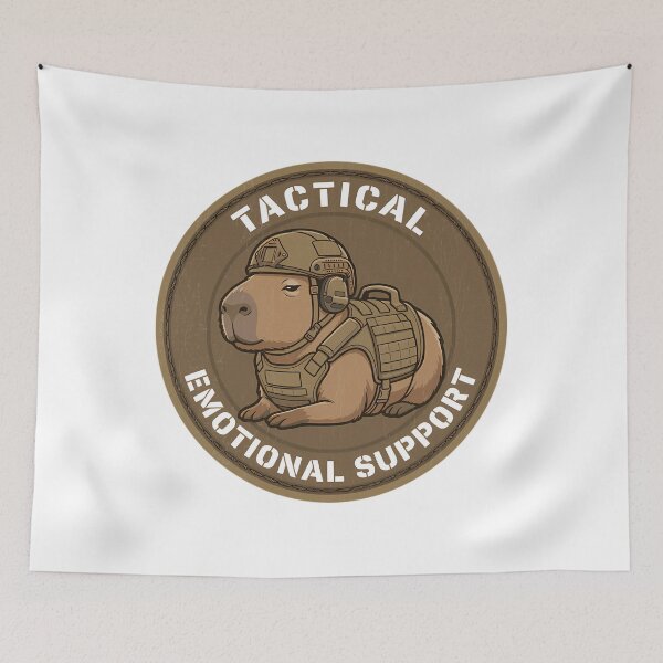 Item preview, Funny Tactical Capybara Morale Patch - Emotional Support Animal designed and sold by Mason-Pride.