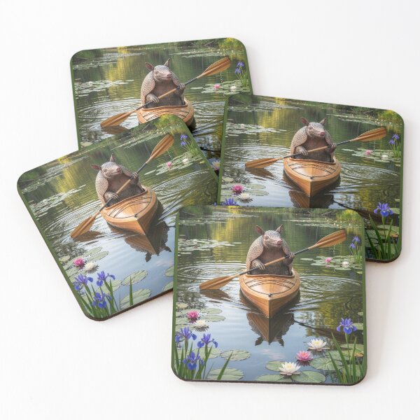 Item preview, Armadillo in Kayak Spotted in the North Woods designed and sold by Tridentulus.