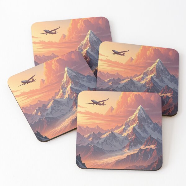 Item preview, Sunset Flight Above the Majestic Mountains – Atmospheric Landscape Art designed and sold by DiceWay.