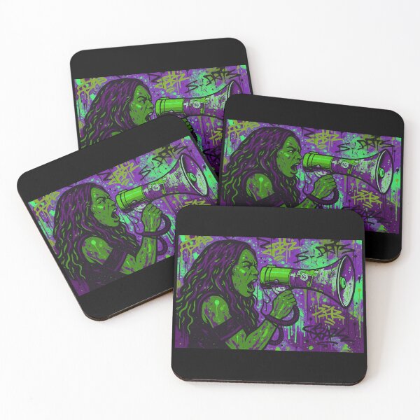 Item preview, Fierce Voice Activism - Neon Green and Purple Empowered Street Art designed and sold by AldenTees.