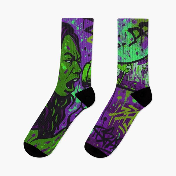 Item preview, Fierce Voice Activism - Neon Green and Purple Empowered Street Art designed and sold by AldenTees.