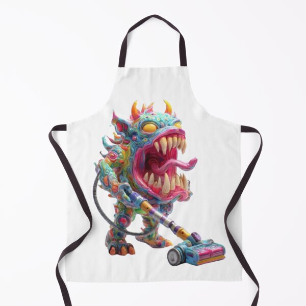 Item preview, Cartoon Monster with Vacuum Cleaner designed and sold by AlexLineArt.