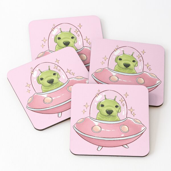 Item preview, Alien Green Dog in Spaceship designed and sold by Peach Frog.