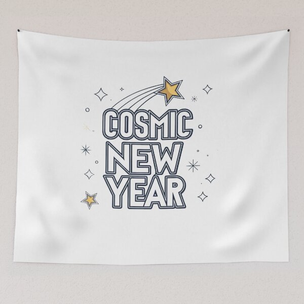 Item preview, Cosmic New Year by Vivo Studio – Retro Futuristic Holiday Design designed and sold by VivoStudio.