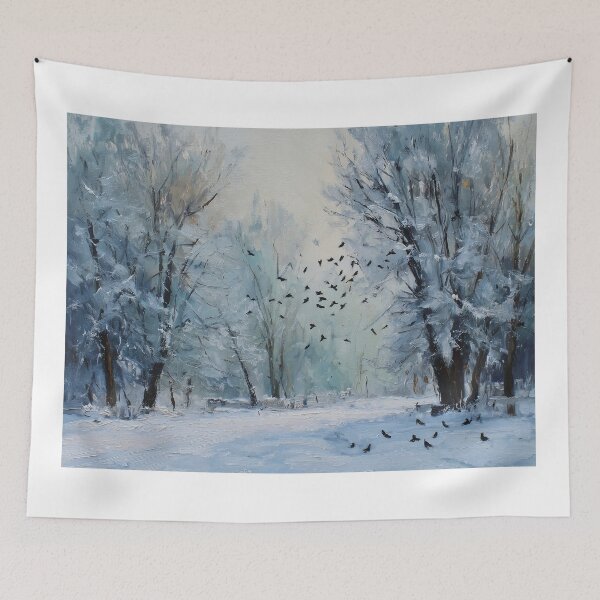 Item preview, Wintry Landscape with Birds designed and sold by lautir.