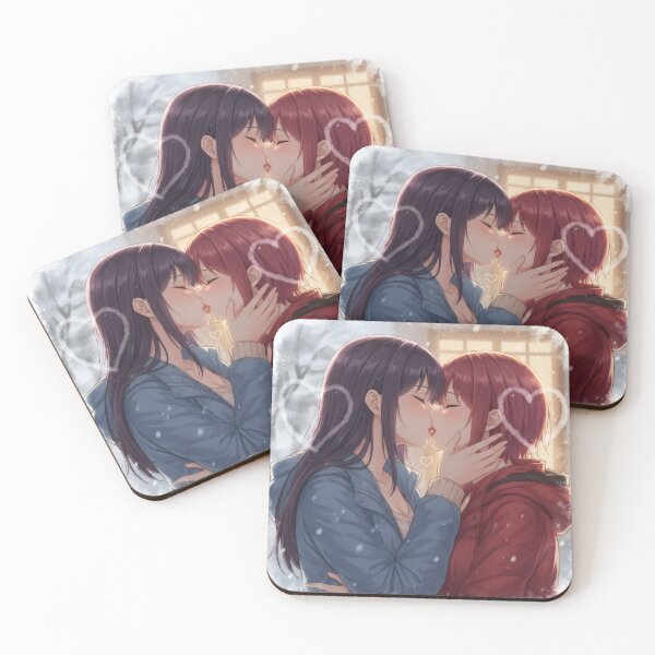 Item preview, Winter frosted kiss Yuri couple designed and sold by GerwantSHOP.