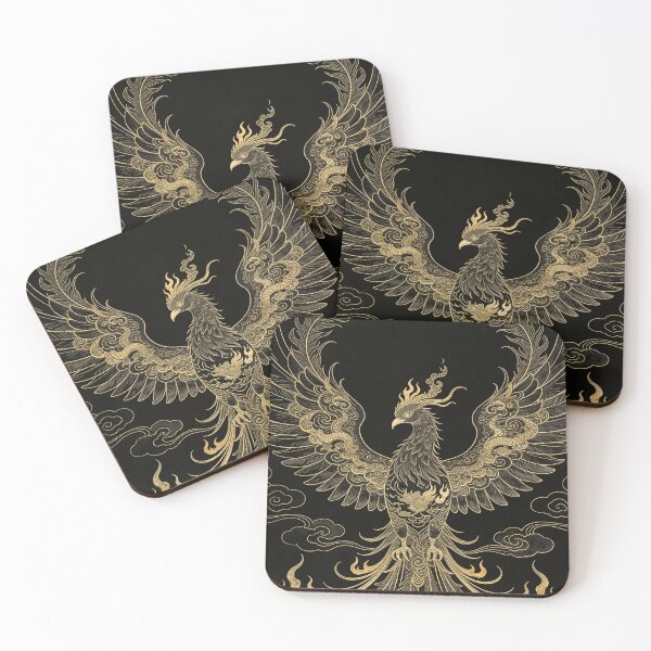 Item preview, Majestic Golden Phoenix Rising with Spread Wings designed and sold by zzz888.