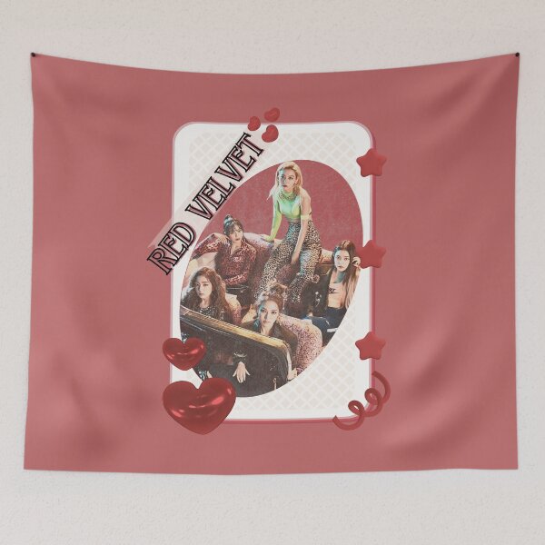 Item preview, Red Velvet K-Pop Girl Art Group Portrait Irene Seulgi Wendy Joy Yeri portrait illustration Red Aesthetic Collage Design designed and sold by AJUNICE STUDIO.
