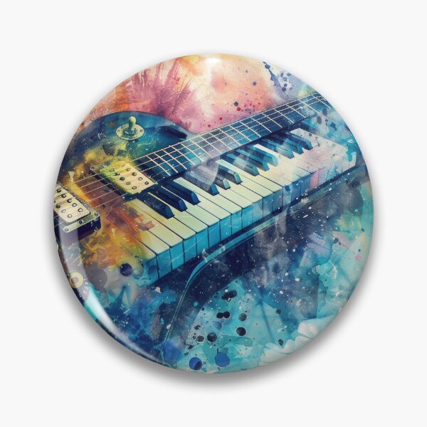 Item preview, Electric guitar & piano with paint stains designed and sold by Plotterzebra.