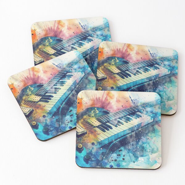 Item preview, Electric guitar & piano with paint stains designed and sold by Plotterzebra.