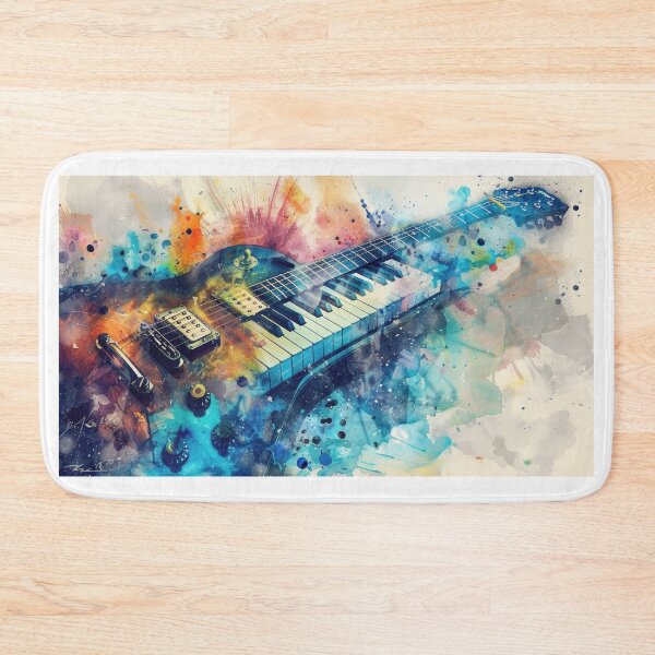 Item preview, Electric guitar & piano with paint stains designed and sold by Plotterzebra.