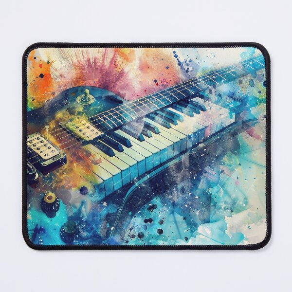 Item preview, Electric guitar & piano with paint stains designed and sold by Plotterzebra.